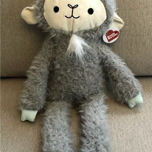 Boots & Barkley Gray Goat Dog Toy Plush 20" Crinkle Body Squeaker Target New
